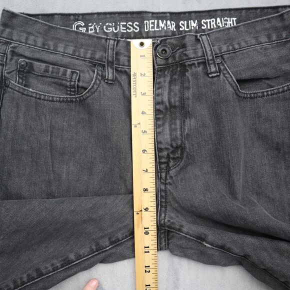Guess Pants Mens 34 Gray Delmar Slim Straight Button Pocket Cotton Denim Jeans - Picture 4 of 16